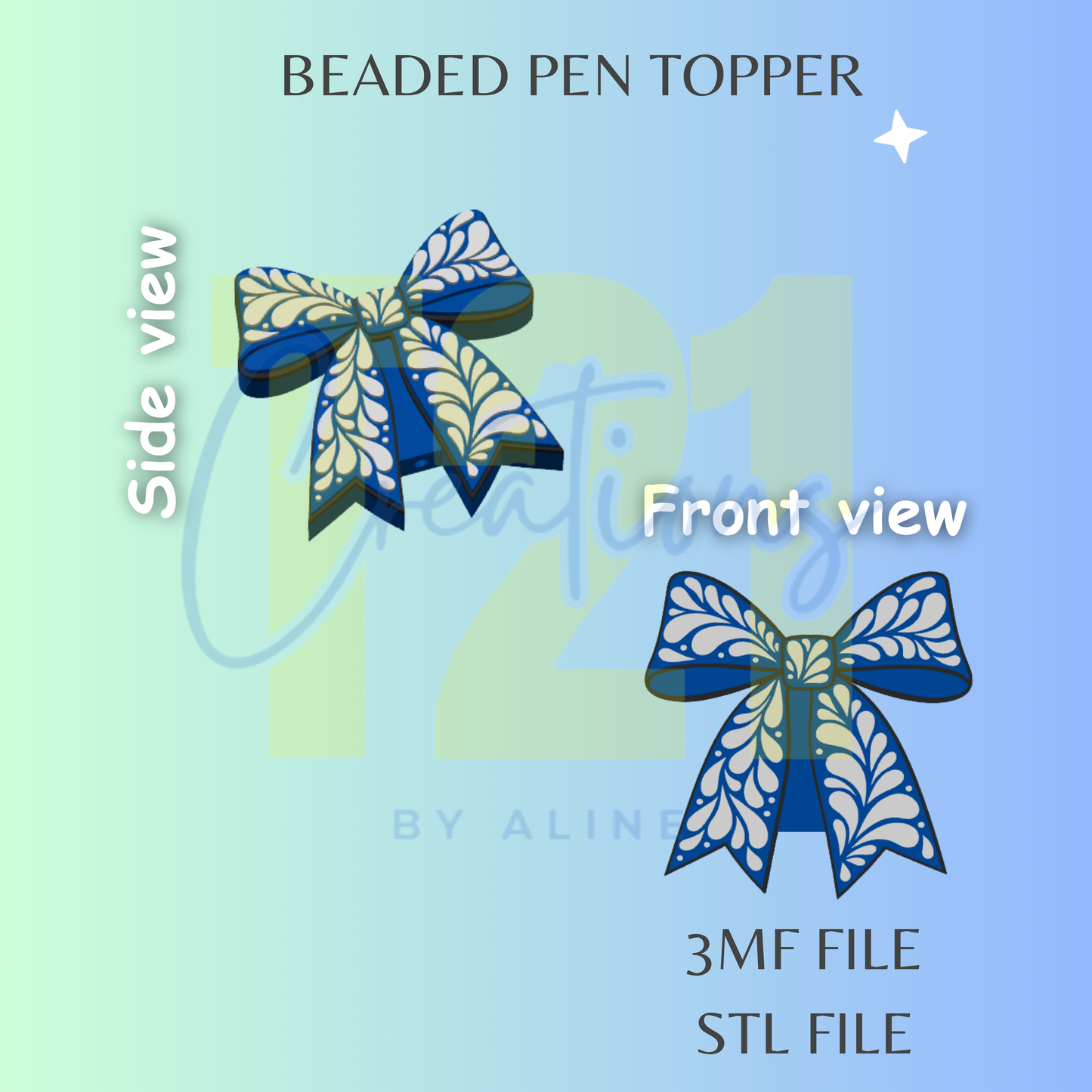 TALAVERA BOW PEN TOPPER STL FILE