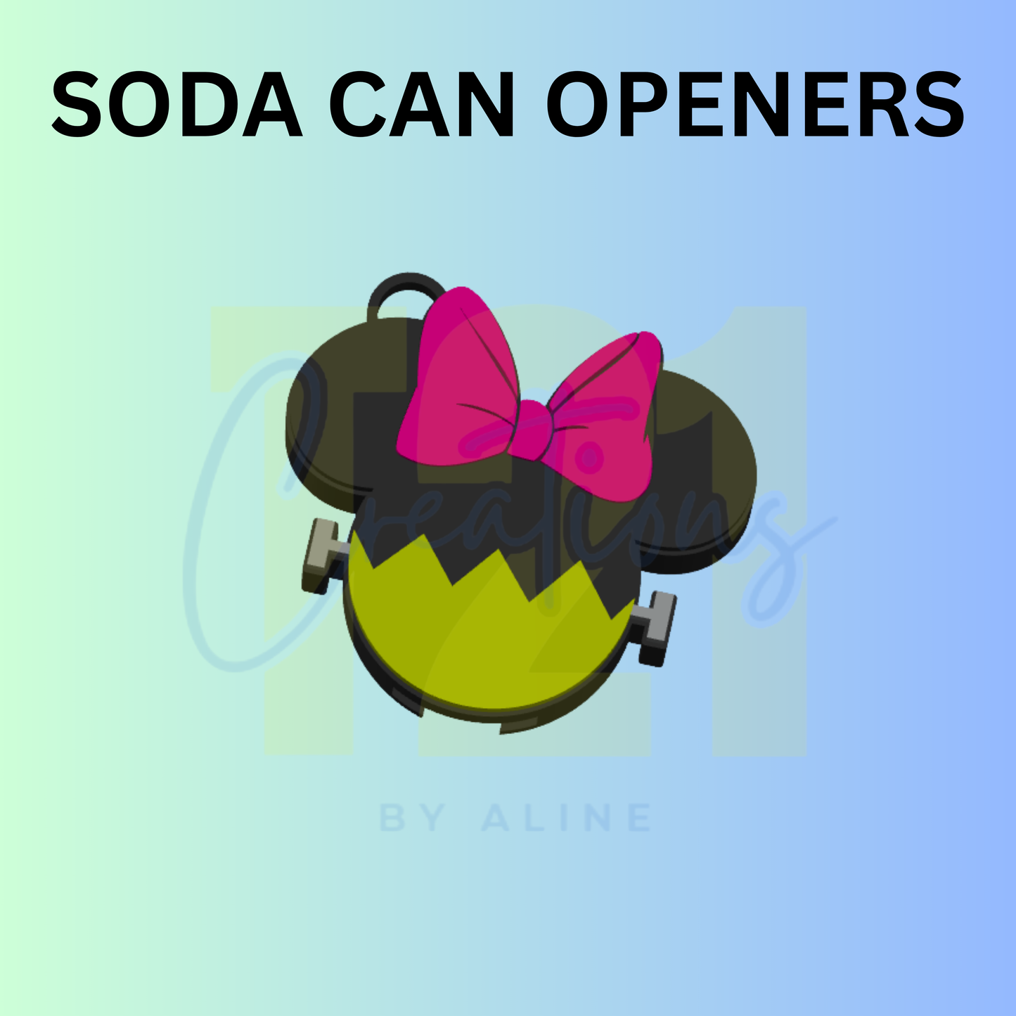 GIRL MOUSE ZOMBIE CAN OPENER KEYCHAIN