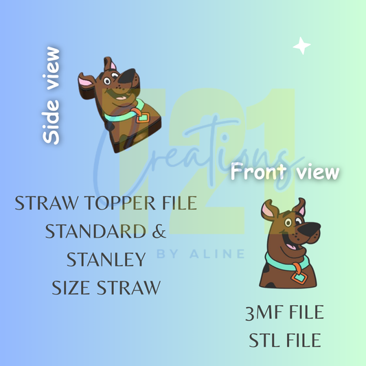BROWN DOG STRAW TOPPER STL FILE