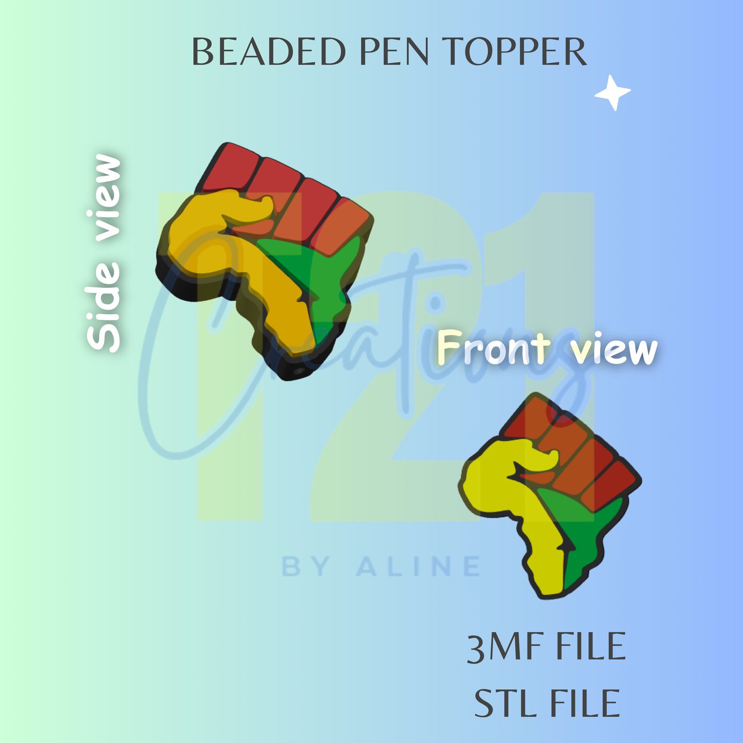 JUNETEENTH 2 PEN TOPPER STL FILE