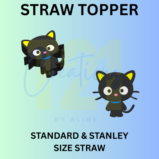 CHOCO CAT STRAW TOPPER