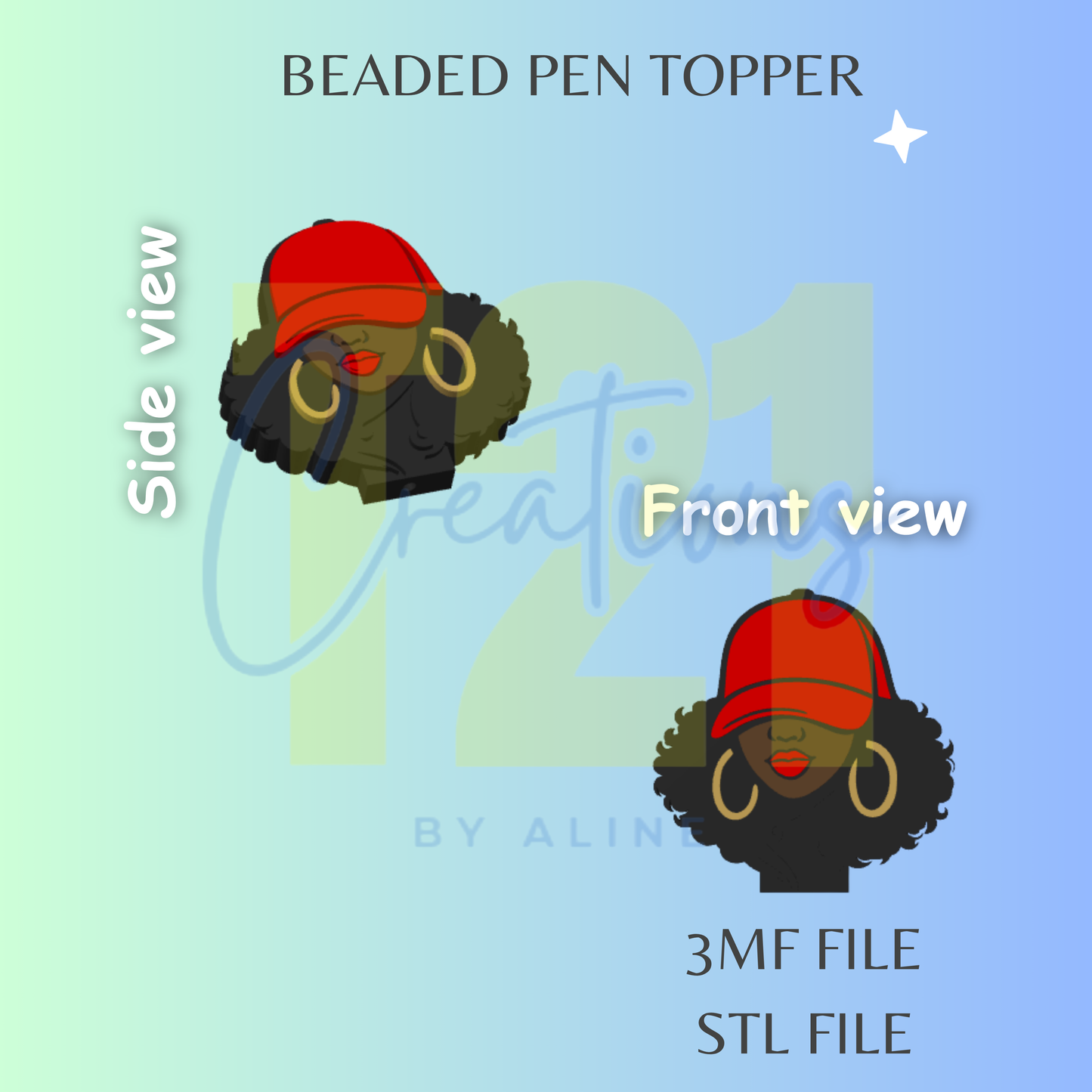 GIRL PEN TOPPER STL FILE