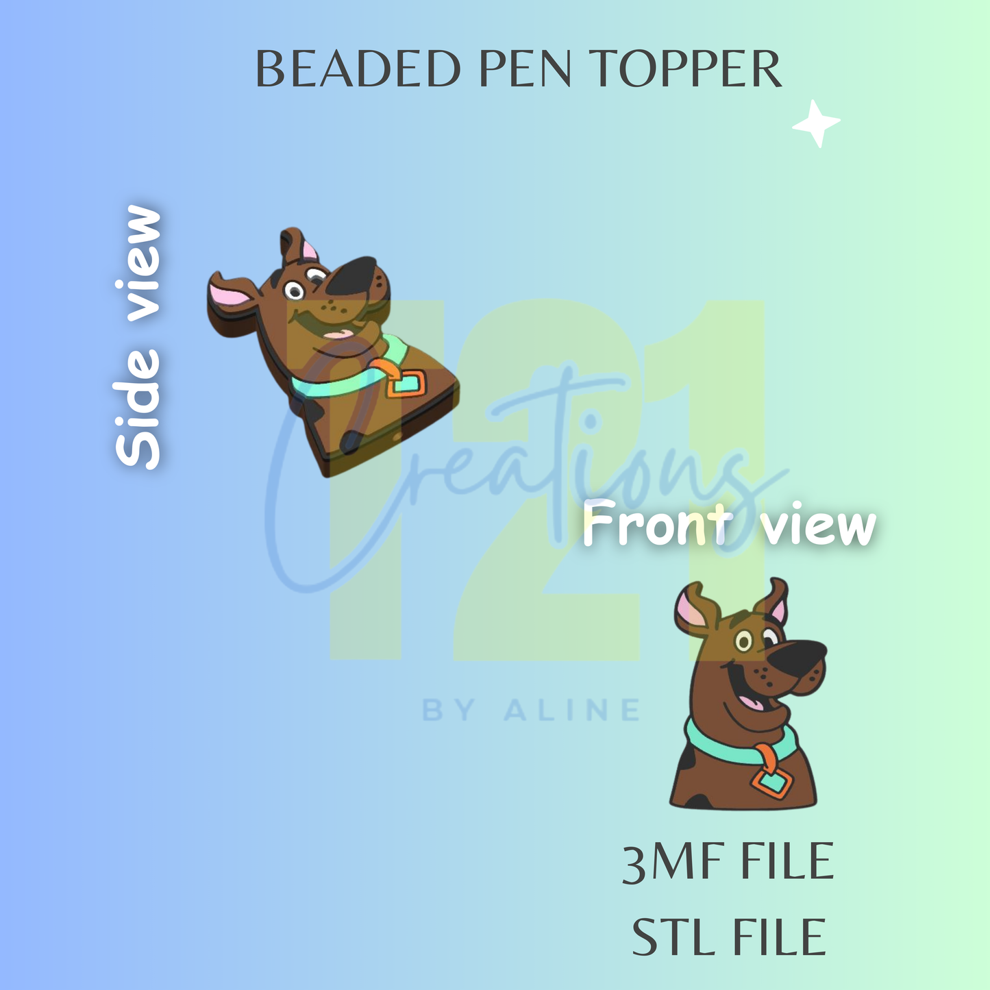 BROWN DOG PEN TOPPER STL FILE