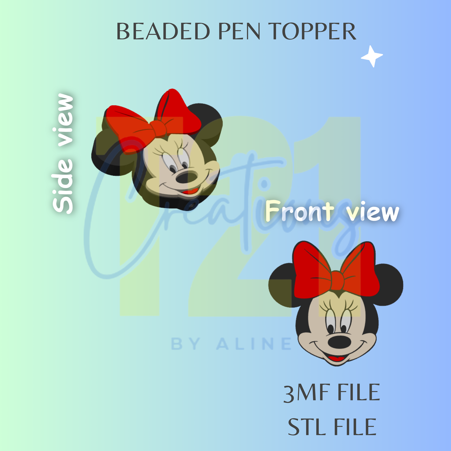 GIRL MOUSE PEN TOPPER STL FILE