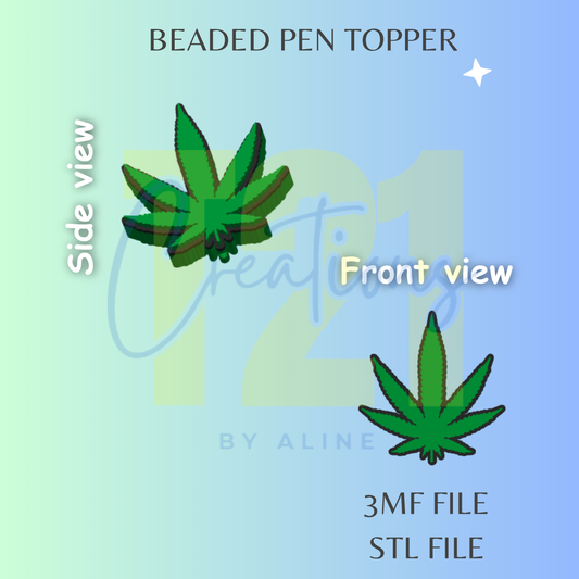 HAPPY LEAF PEN TOPPER STL FILE