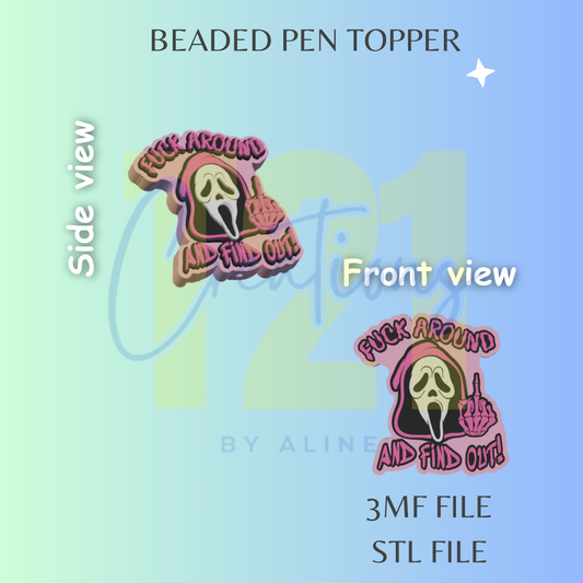 F AROUND PEN TOPPER STL FILE