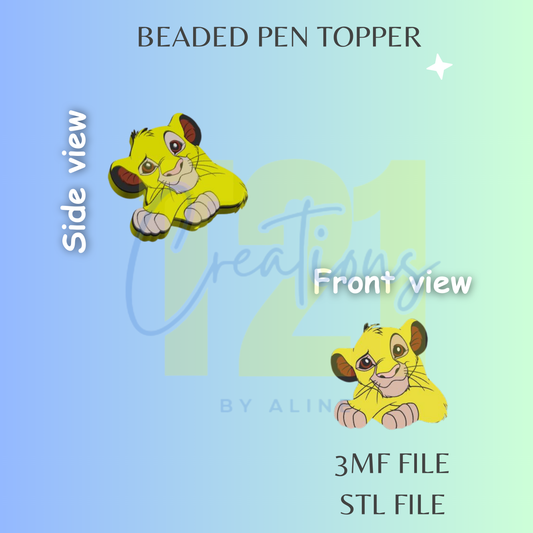 LION PEN TOPPER STL FILE