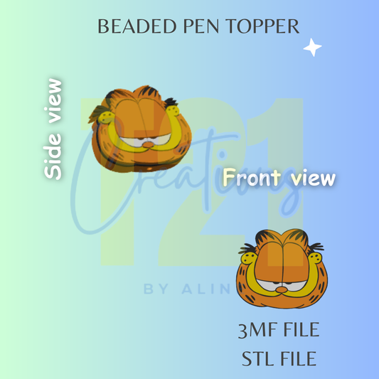 YELLOW CAT PEN TOPPER STL FILE
