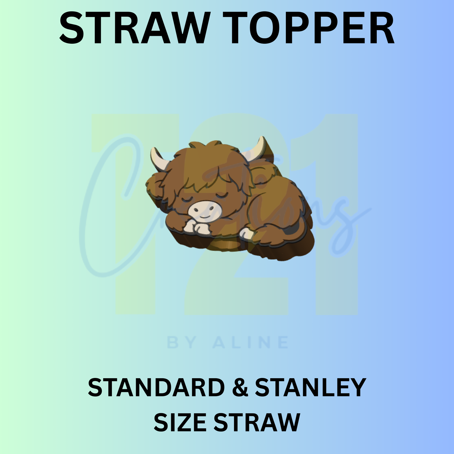 SLEEPING COW STRAW TOPPER