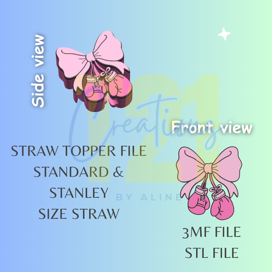 AWARENESS BOW STRAW TOPPER STL FILE
