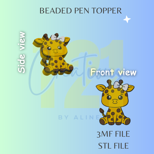 GIRAFFE PEN TOPPER STL FILE