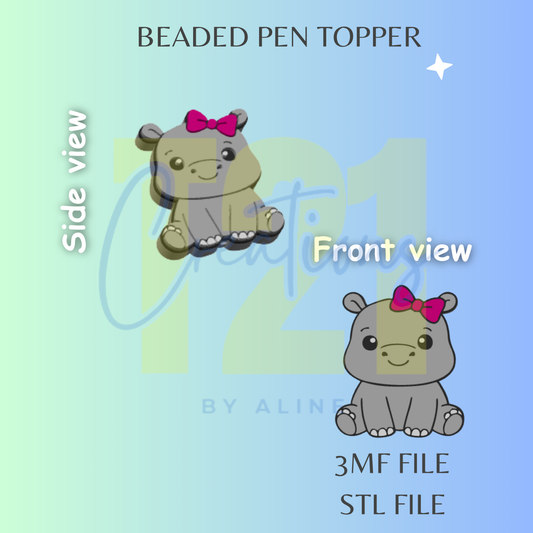 HIPPO PEN TOPPER STL FILE