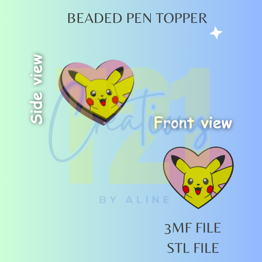 HEART PI-KA PEN TOPPER STL FILE