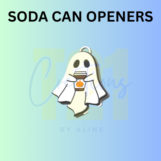 PUMPKIN SPICE GHOST CAN OPENER KEYCHAIN