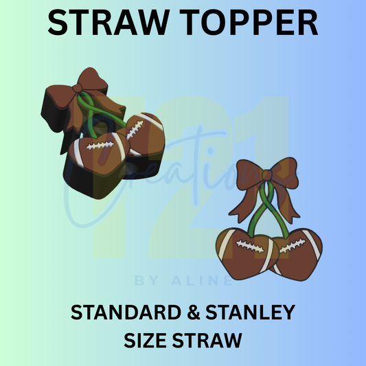FOOTBALL CHERRIES STRAW TOPPER