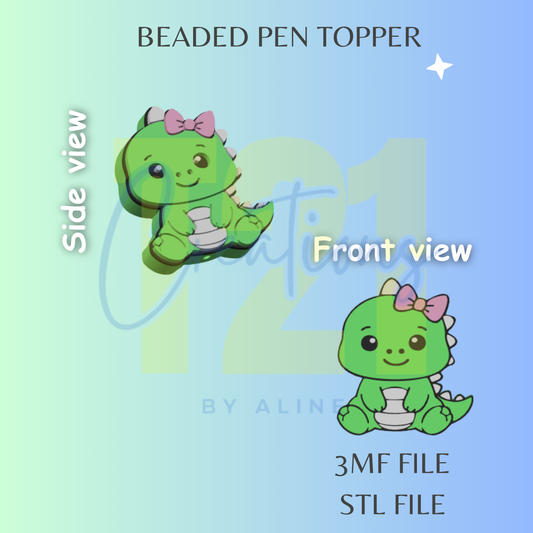 DINO PEN TOPPER STL FILE