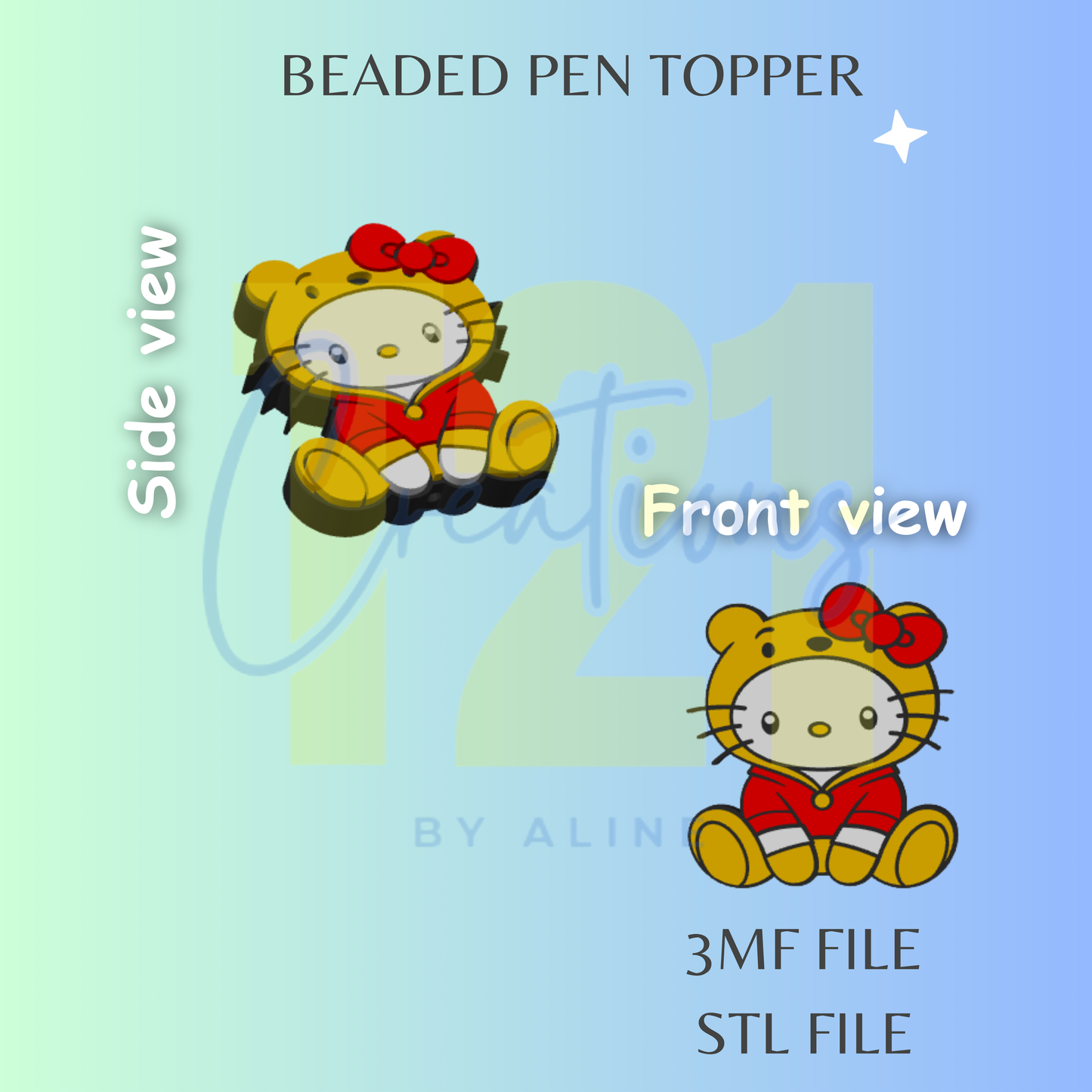 HONEY BEAR H K PEN TOPPER STL FILE