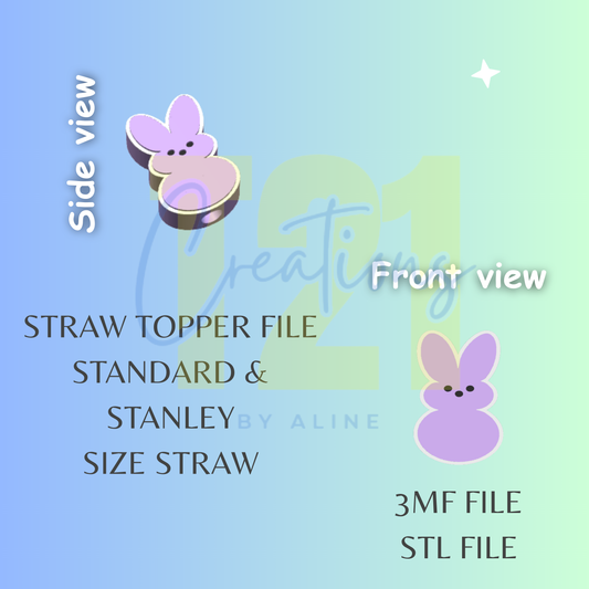 BUNNY PEEP STRAW TOPPER STL FILE
