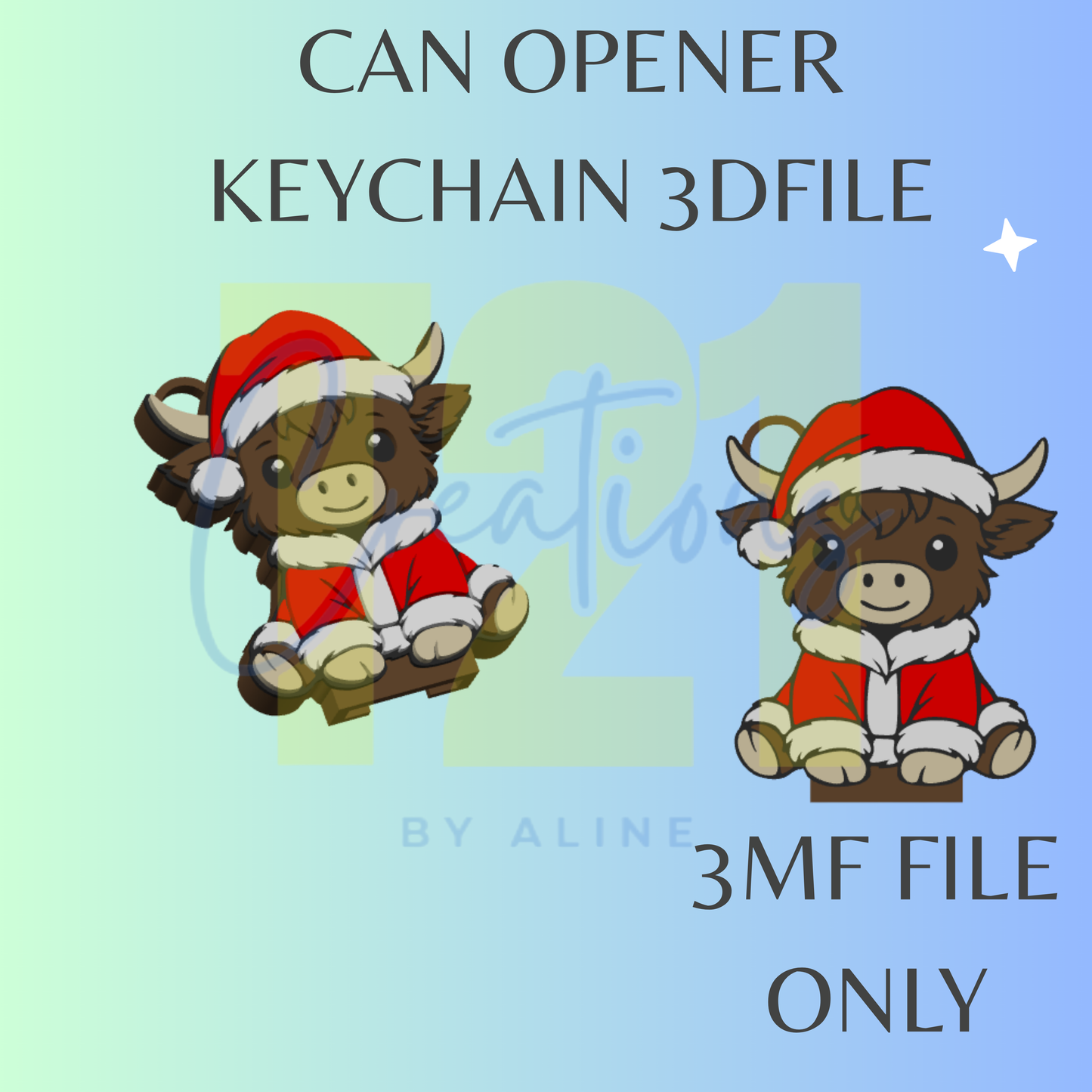 XMAS COW CAN OPENER 3MF FILE