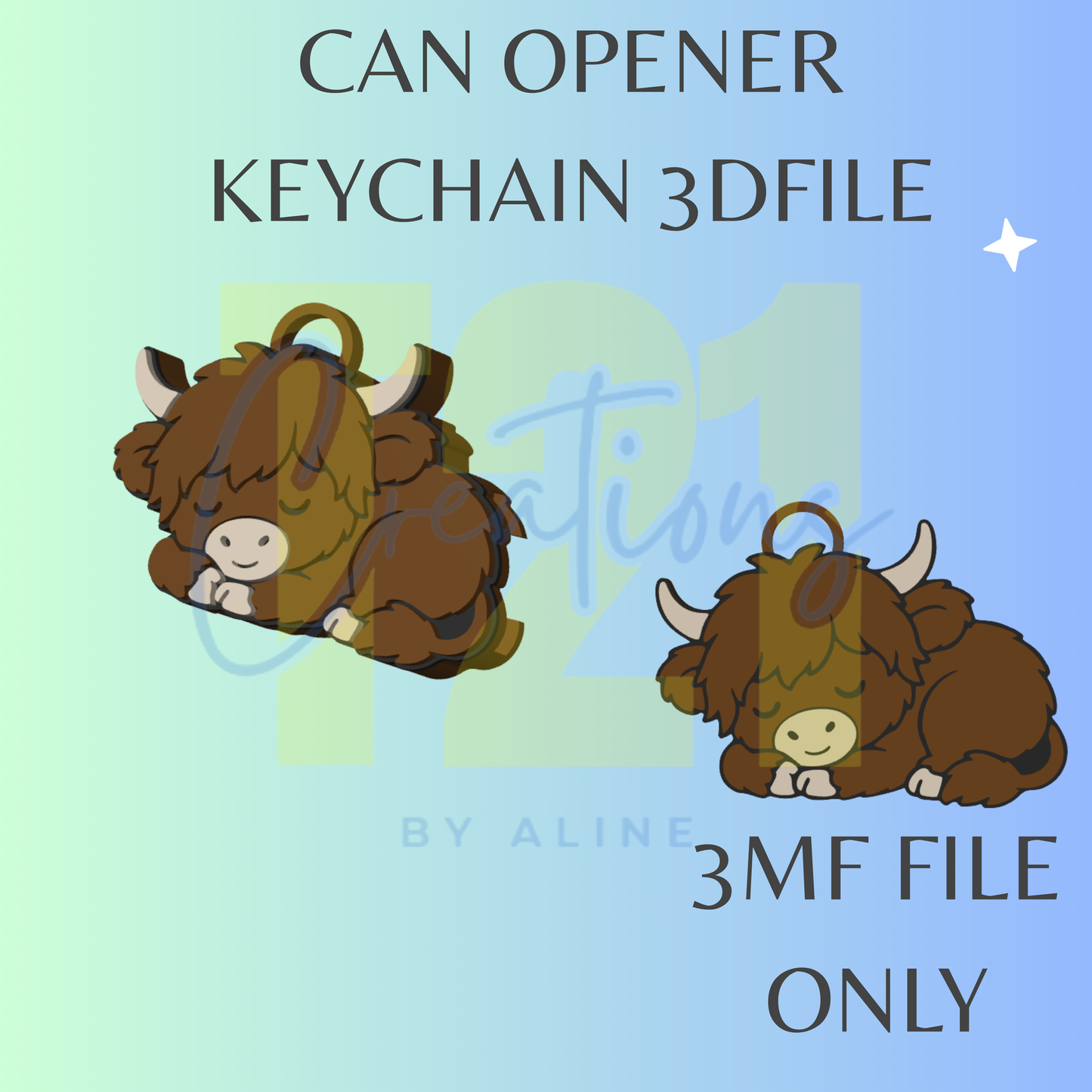 SLEEPING COW CAN OPENER 3MF FILE