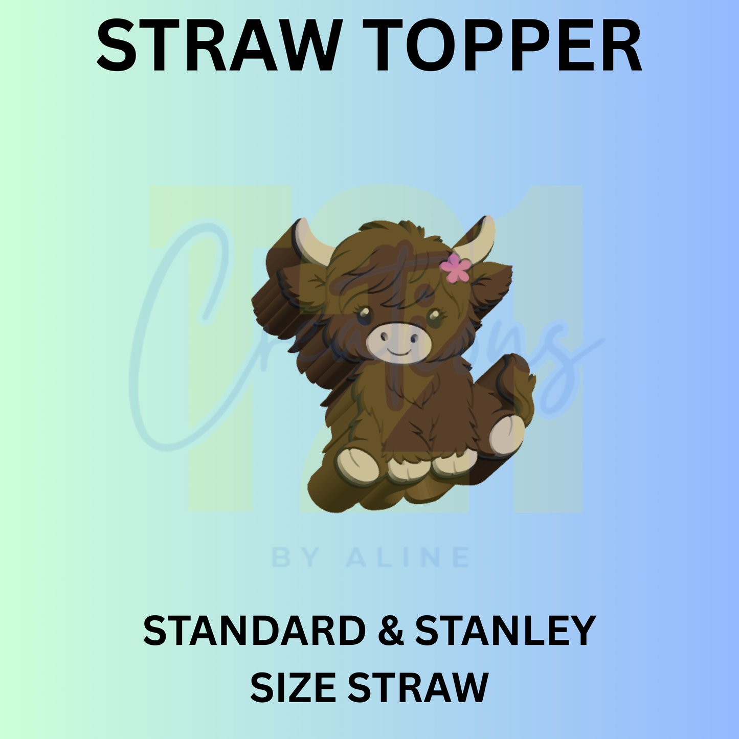 FLOWER COW STRAW TOPPER