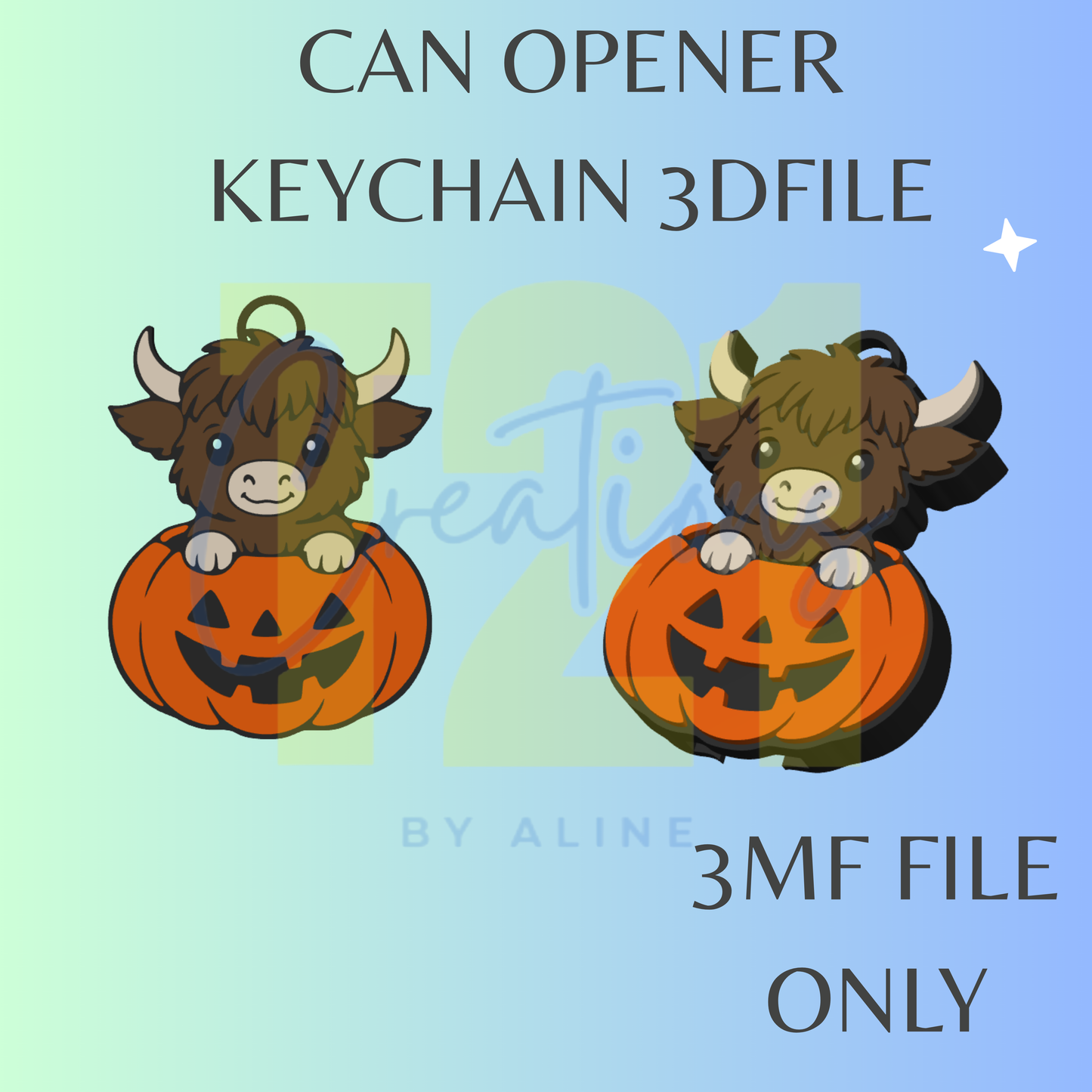 PUMPKIN COW CAN OPENER 3MF FILE