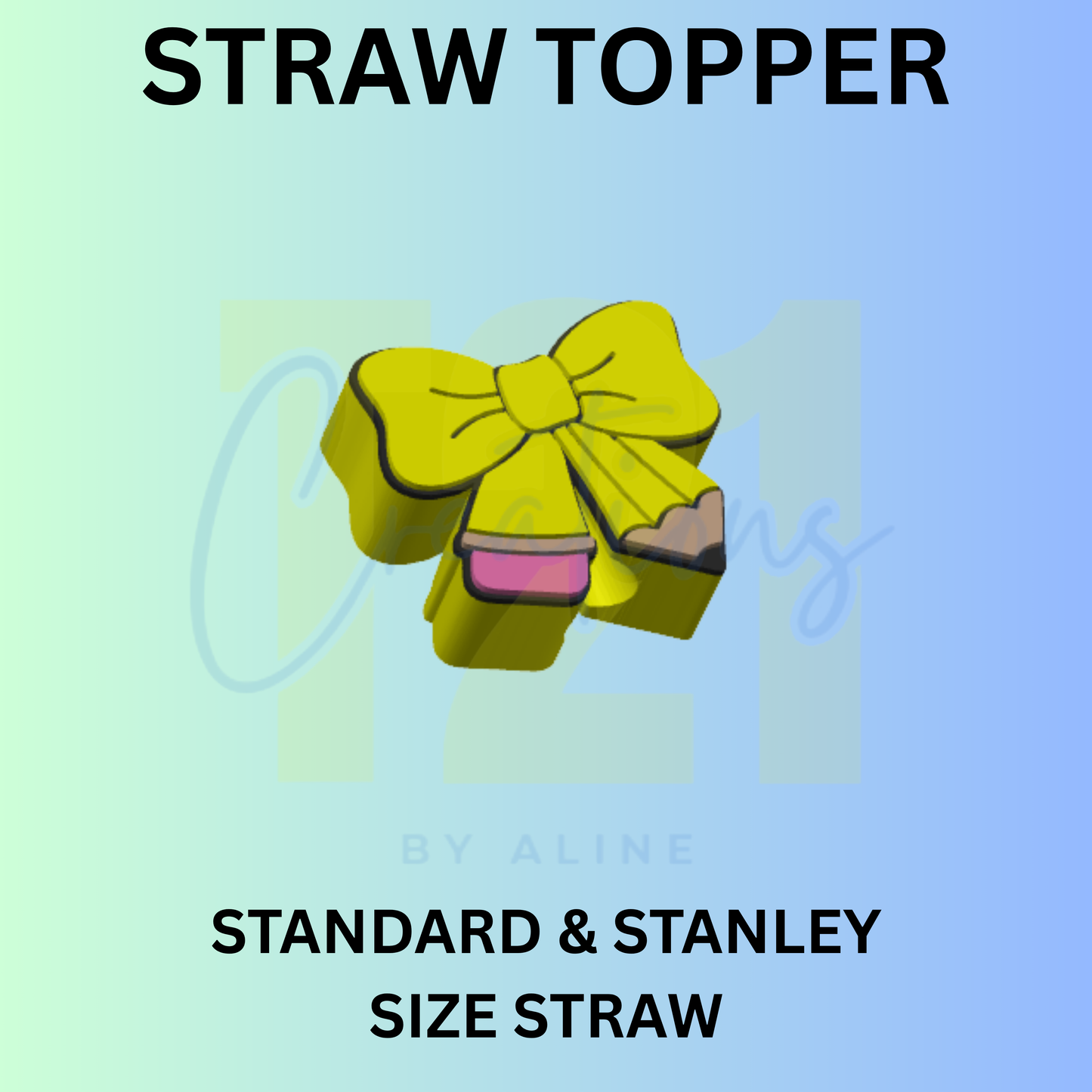 PENCIL BOW 2 STRAW TOPPER