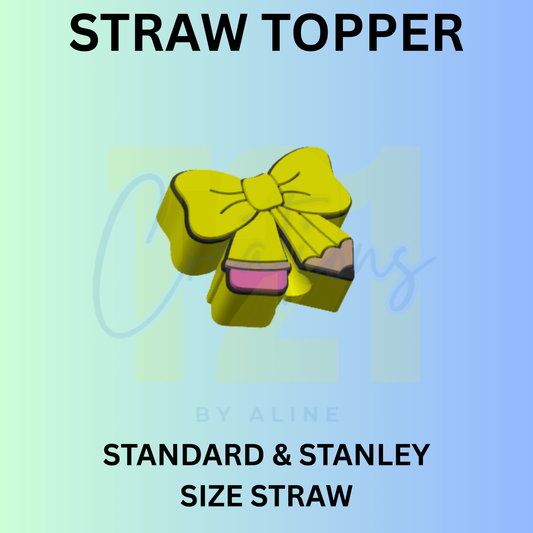 PENCIL BOW 2 STRAW TOPPER