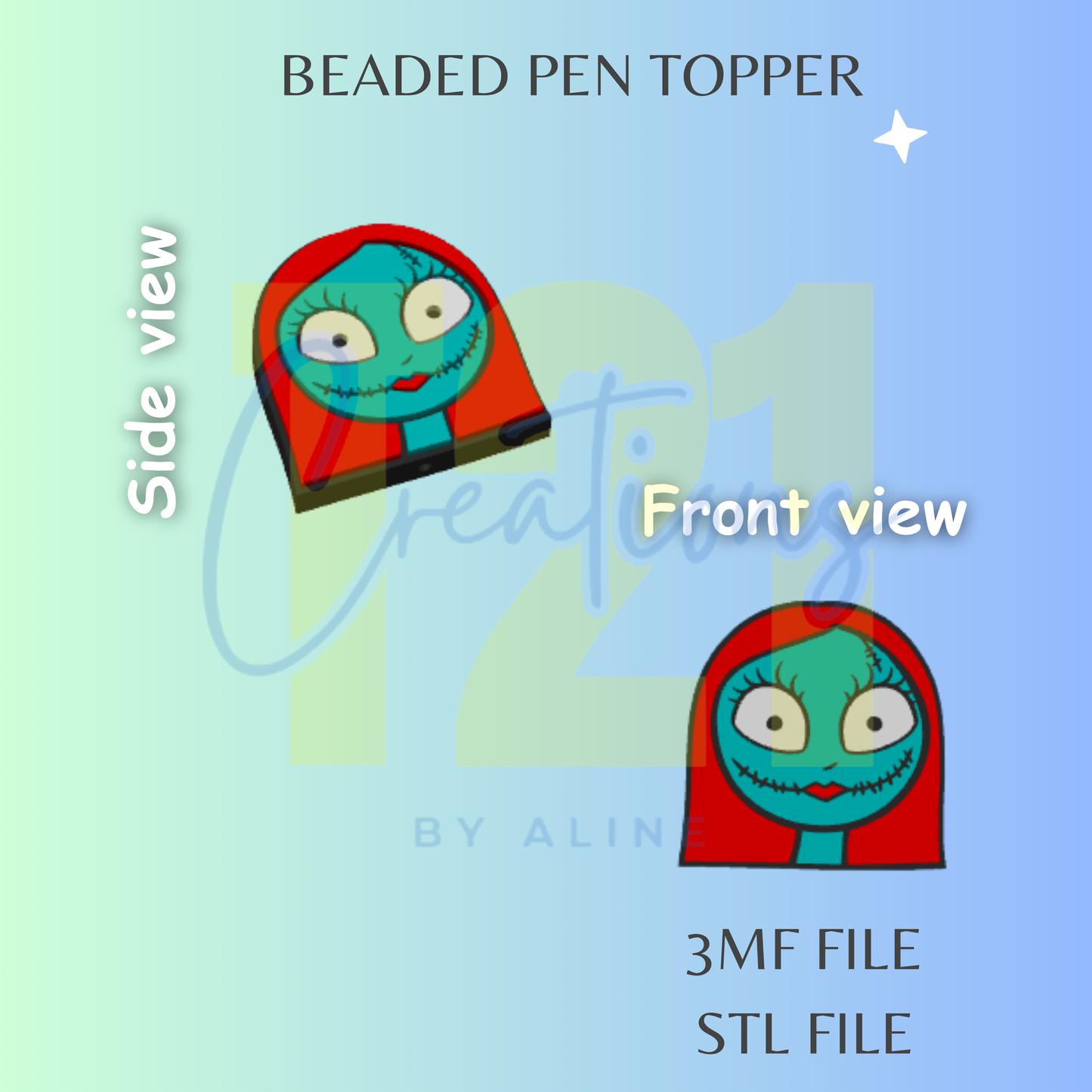 SKELLY GIRLFRIEND PEN TOPPER STL FILE