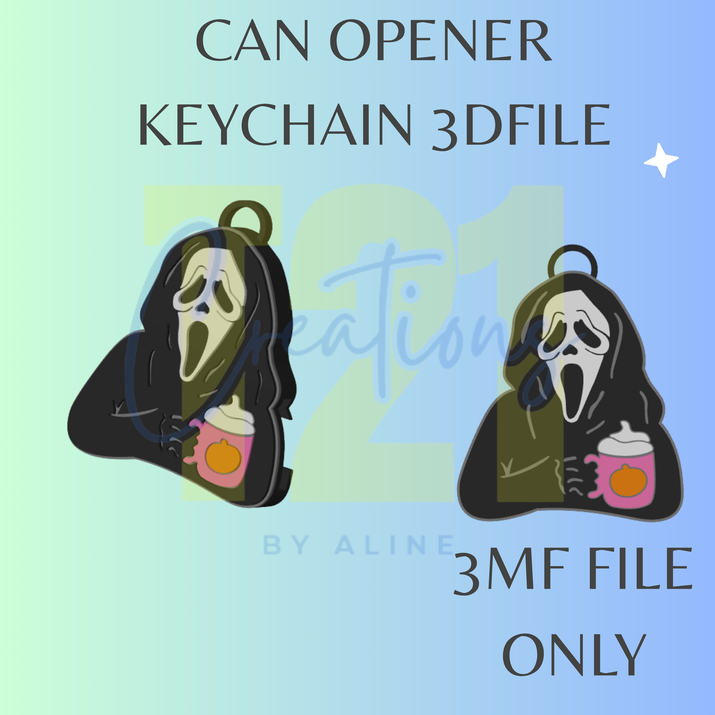 COFFEE FACE GHOST CAN OPENER 3MF FILE