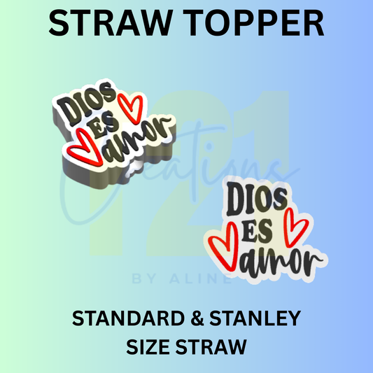 DIOS ES AMOR STRAW TOPPER