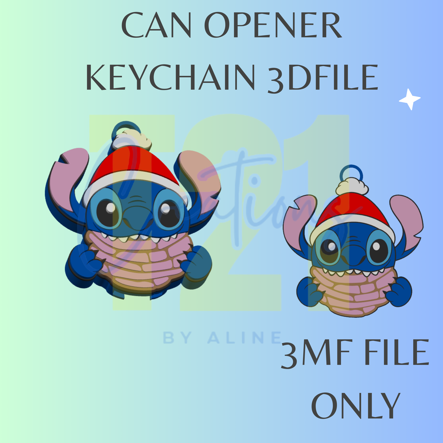 XMAS CONCHA BLUE ALIEN CAN OPENER 3MF FILE