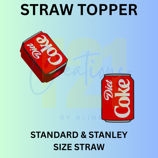 DIET RED SODA STRAW TOPPER