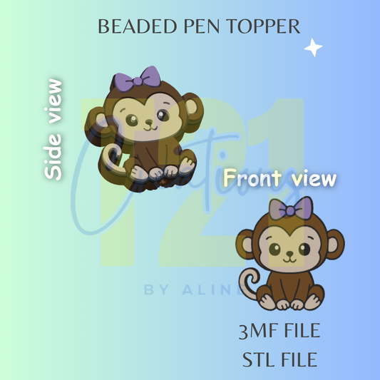 MONKEY PEN TOPPER STL FILE