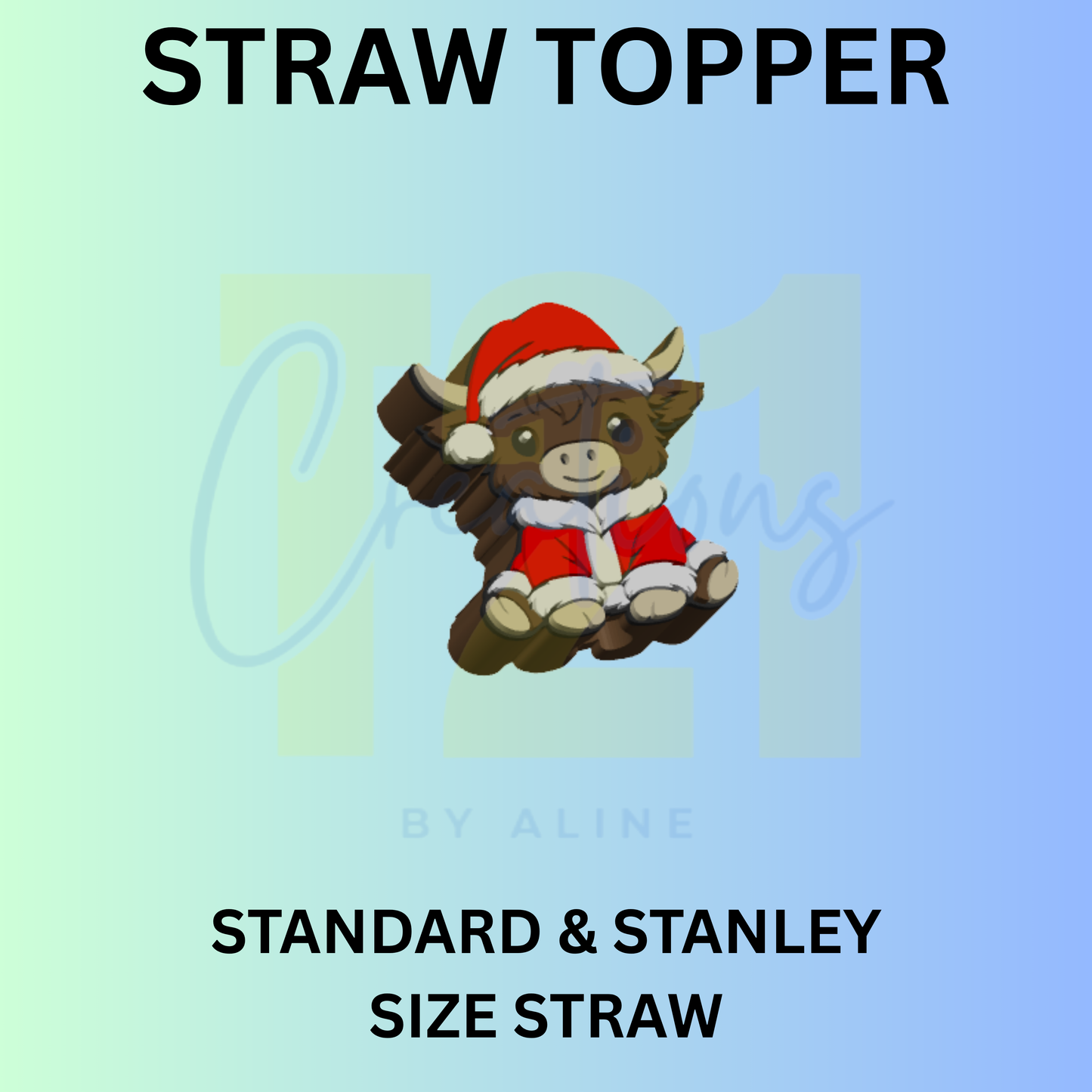 XMAS COW STRAW TOPPER