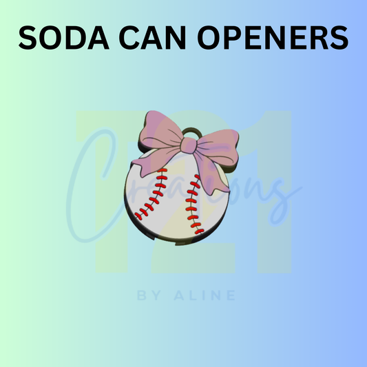 COQUETTE BASE/SOFTBALL CAN OPENER KEYCHAIN