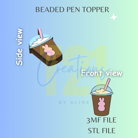 BUNNY COFFEE PEN TOPPER STL FILE