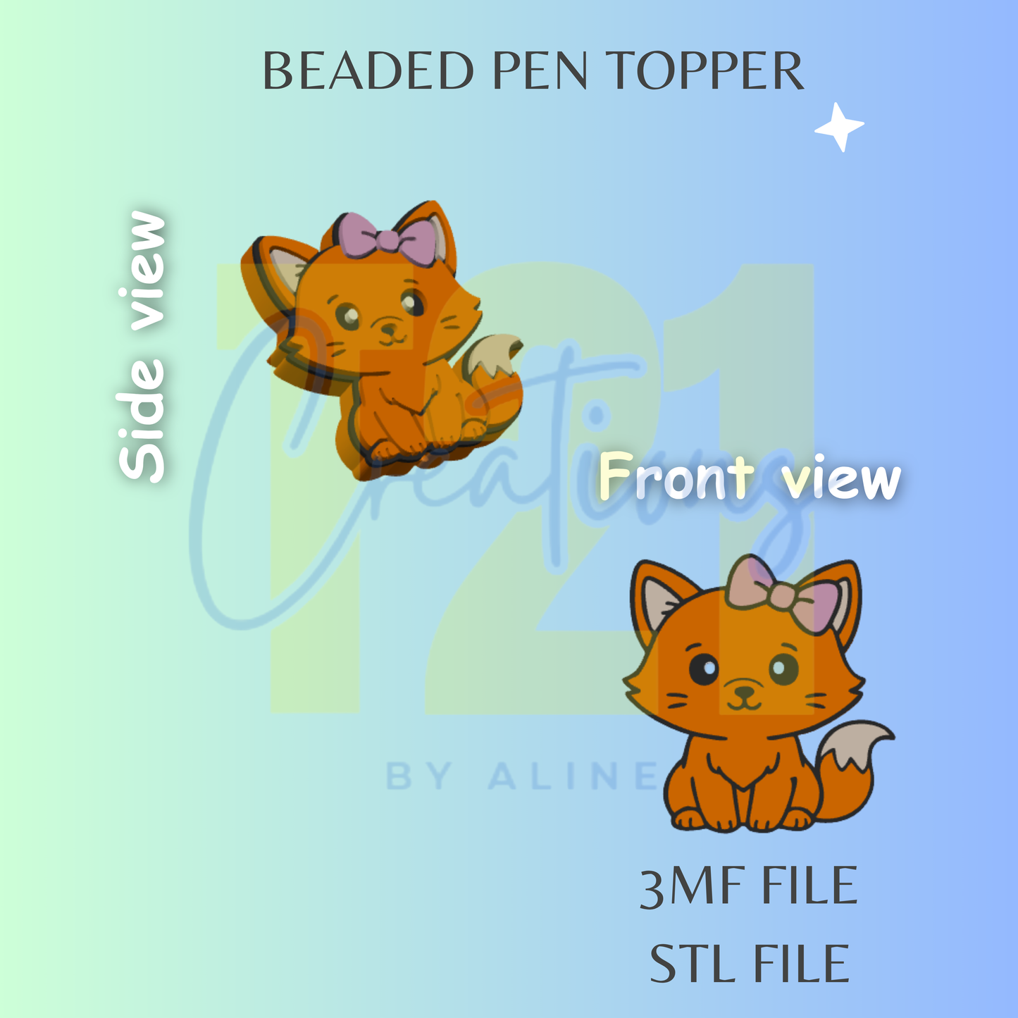 FOX PEN TOPPER STL FILE