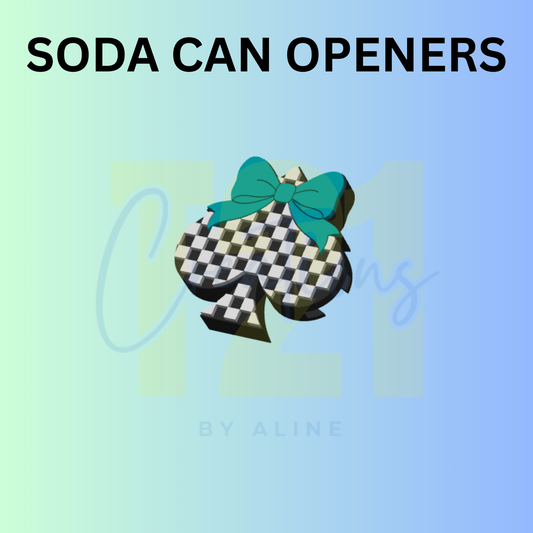 CHECKERED SPADE CAN OPENER KEYCHAIN