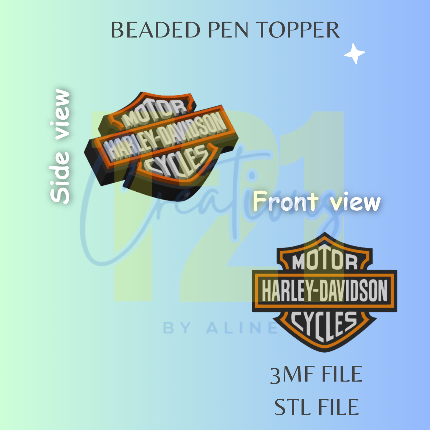 MOTORCYCLE PEN TOPPER STL FILE