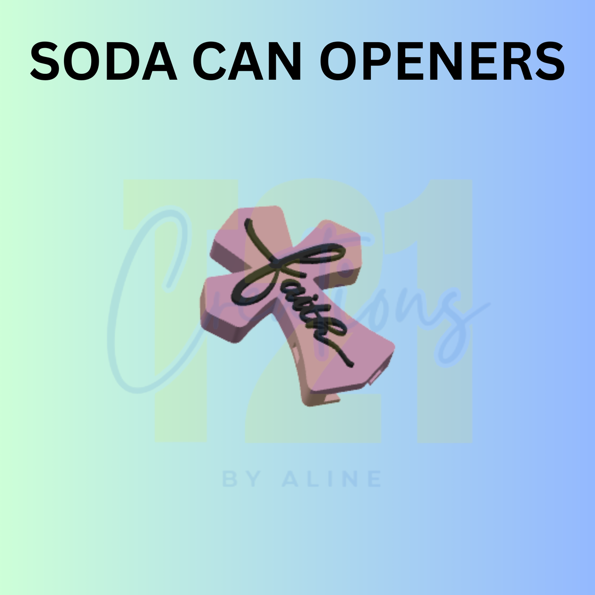 FAITH CROSS CAN OPENER KEYCHAIN