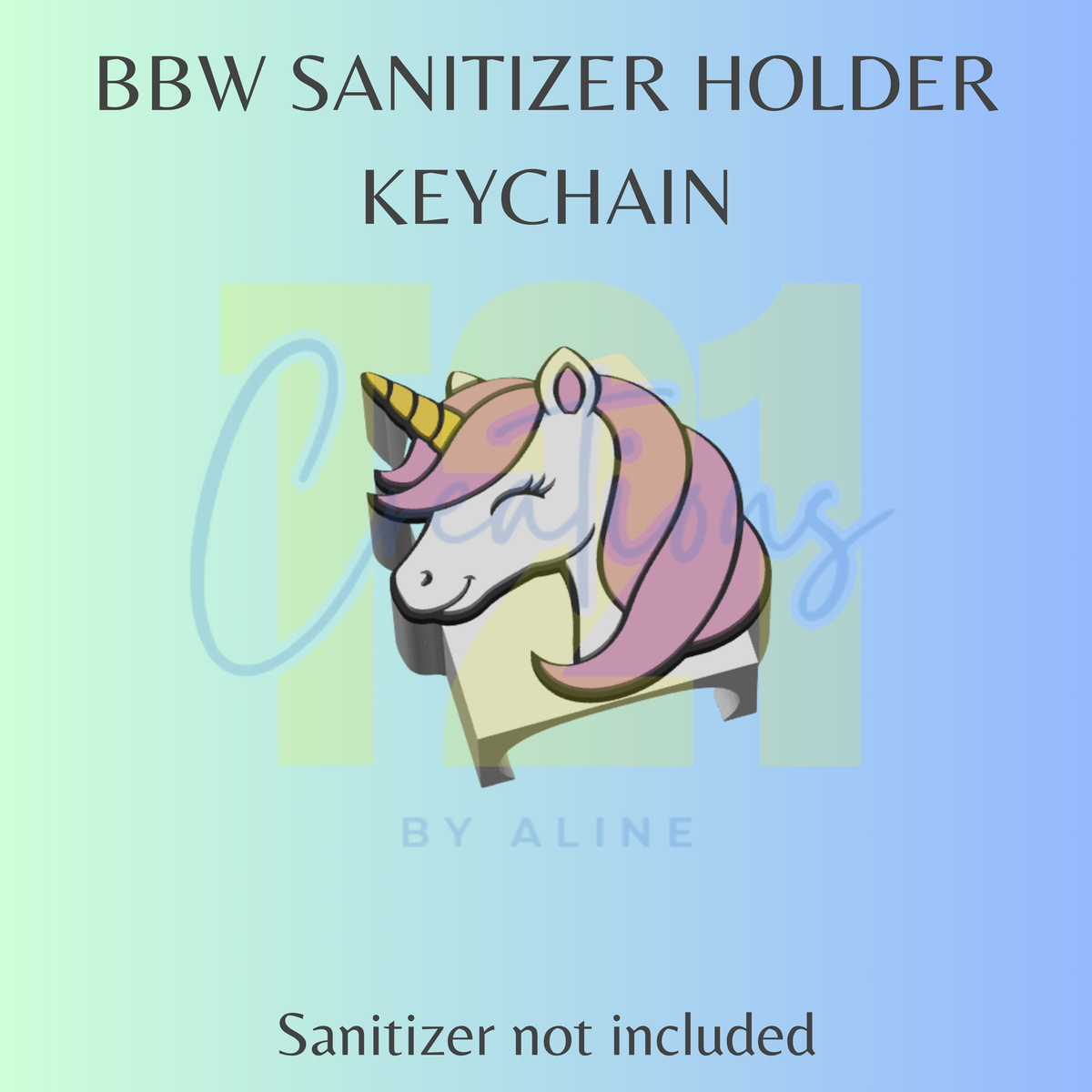 UNICORN BBW SANITIZER KEYCHAIN