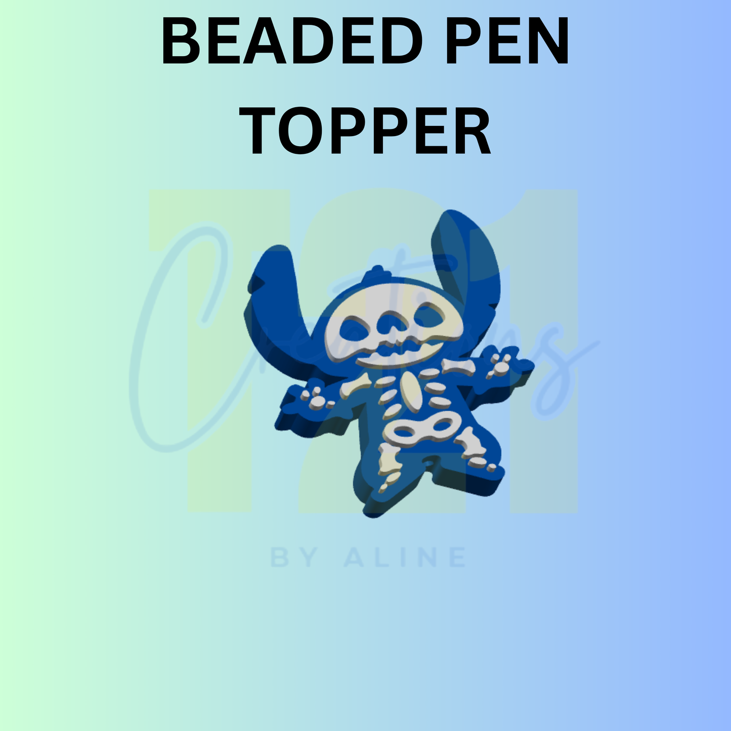 BLUE ALIEN SKELLY PEN TOPPER