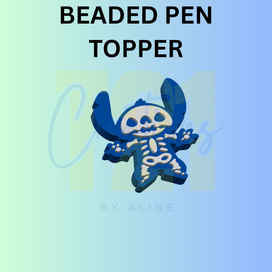BLUE ALIEN SKELLY PEN TOPPER