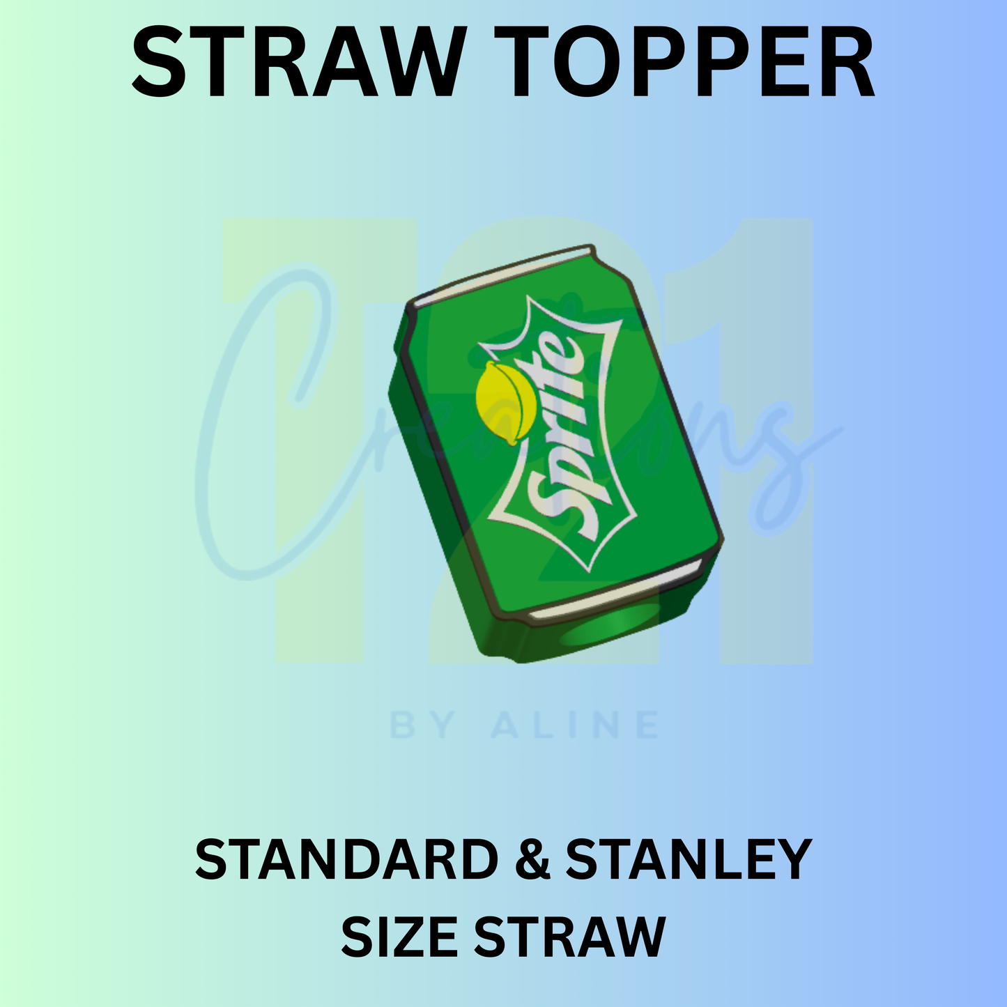 GREEN SODA STRAW TOPPER