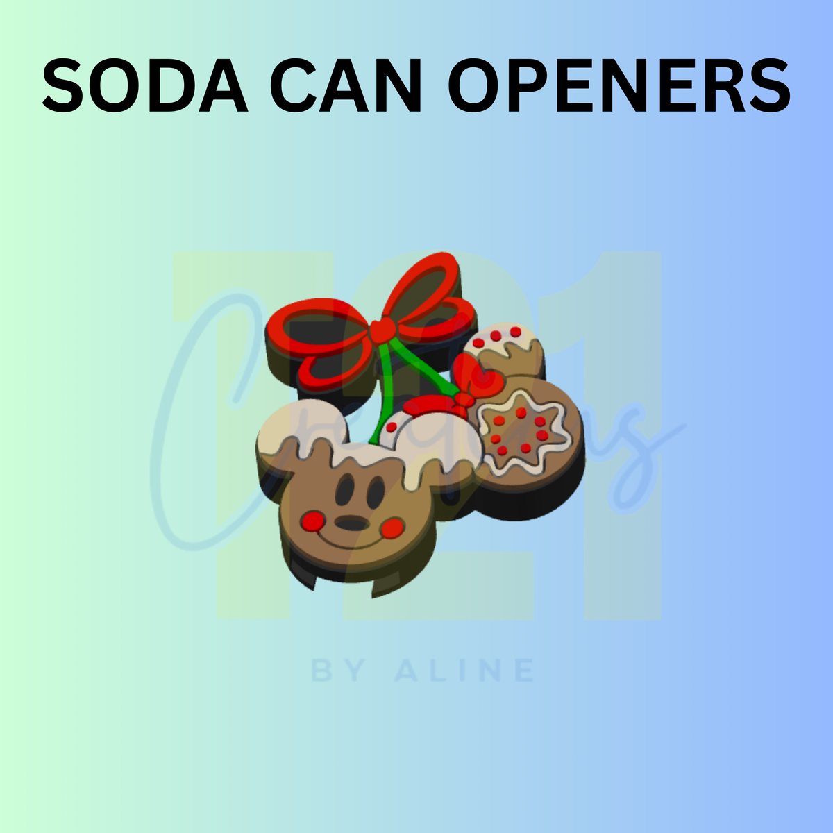 GINGER MOUSE COUPLE CAN OPENER KEYCHAIN