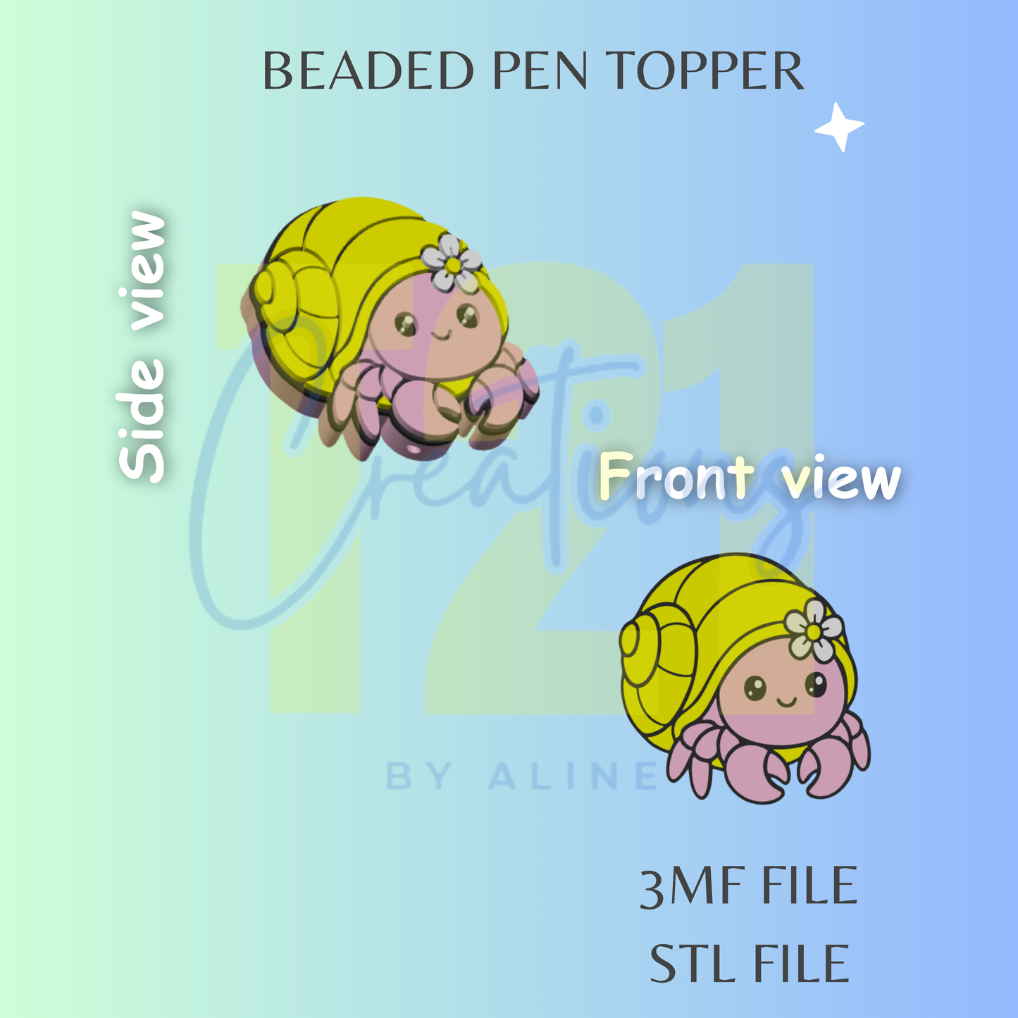 HERMIT CRAB PEN TOPPER STL FILE