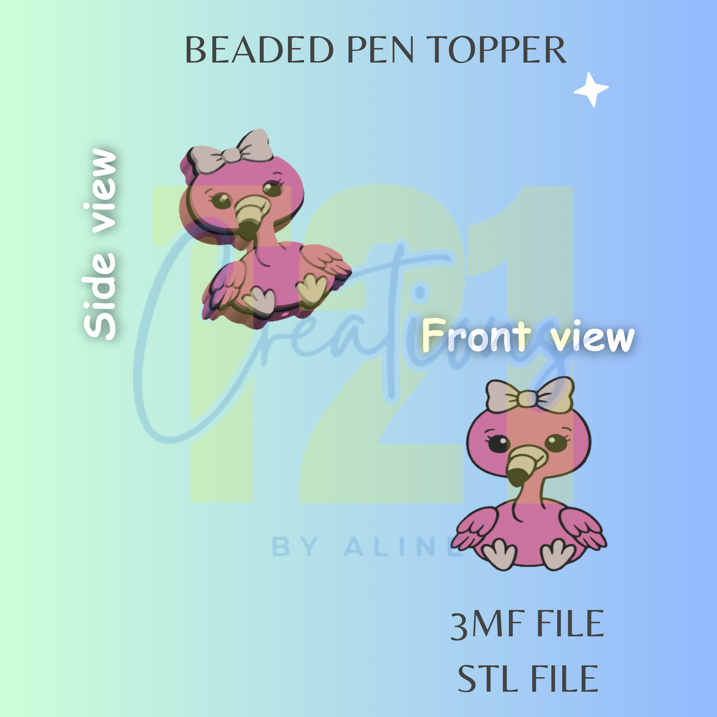FLAMINGO 2 PEN TOPPER STL FILE