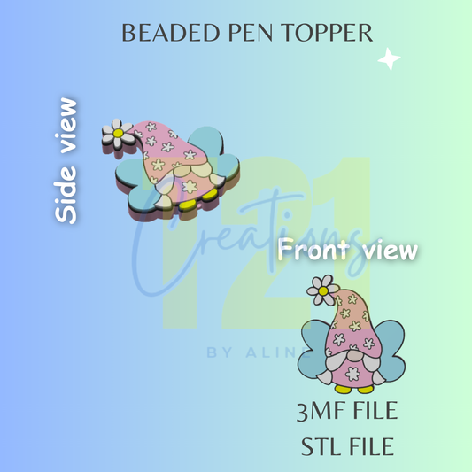 GNOME FAIRY PEN TOPPER STL FILE
