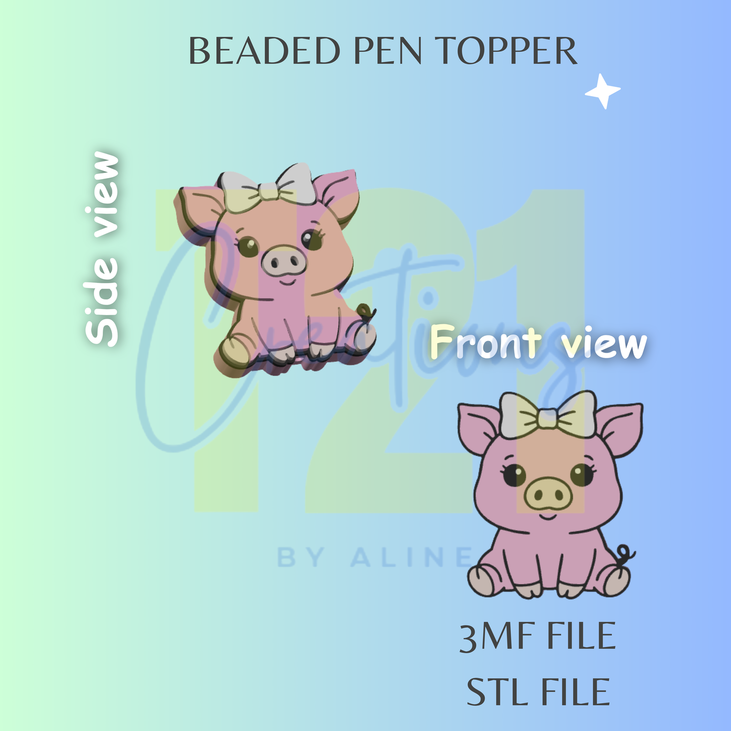 COQUETTE PIG PEN TOPPER STL FILE